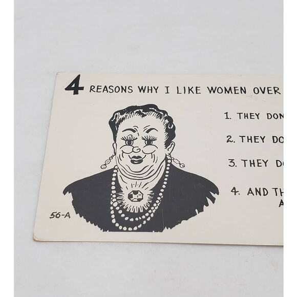 Cooper Photo Humor Laff Card 4 Reasons I Like Women Over 40 Vintage Postcard - Picture 8 of 10